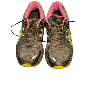 ASICS GEL-Nimbus 14 Women's Running Shoes Mesh Black Pink Yellow T291N